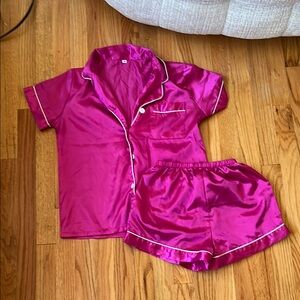 Satin Pink Pajama Set